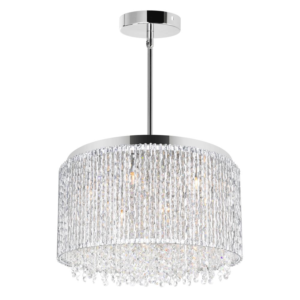 Claire 10 Light Drum Shade Chandelier With Chrome Finish. Picture 1