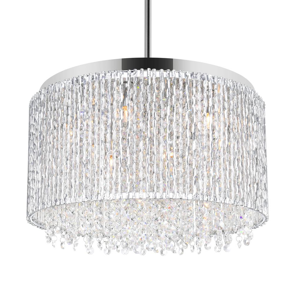 Claire 10 Light Drum Shade Chandelier With Chrome Finish. Picture 2