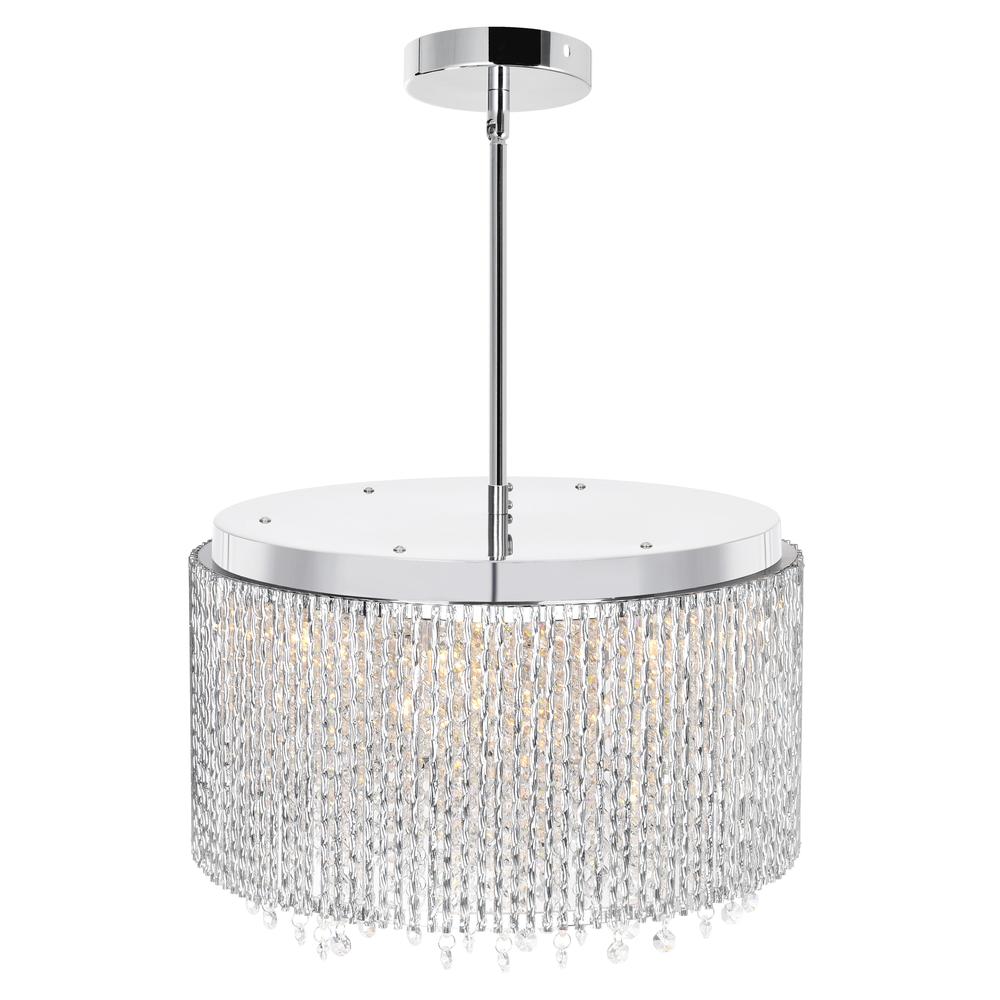 Claire 10 Light Drum Shade Chandelier With Chrome Finish. Picture 3