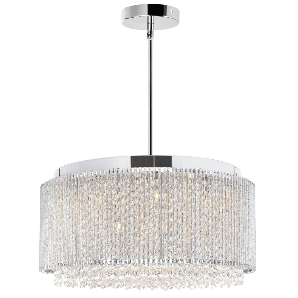 Claire 12 Light Drum Shade Chandelier With Chrome Finish. Picture 9