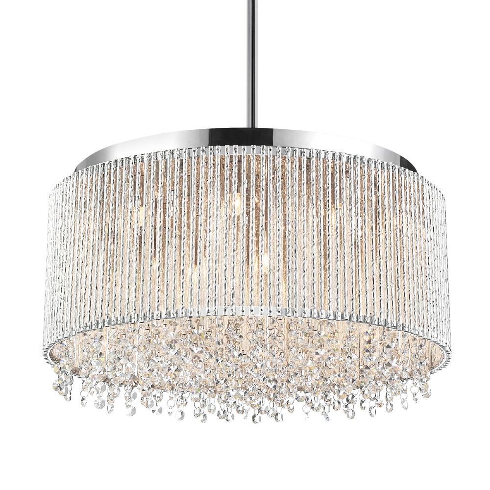 Claire 14 Light Drum Shade Chandelier With Chrome Finish. Picture 2