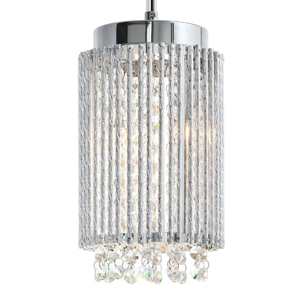 Claire 2 Light Drum Shade Mini Pendant With Chrome Finish. Picture 2