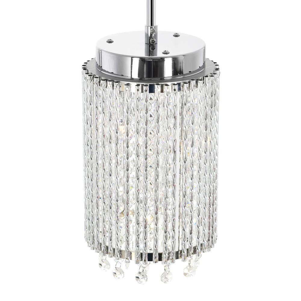 Claire 2 Light Drum Shade Mini Pendant With Chrome Finish. Picture 3