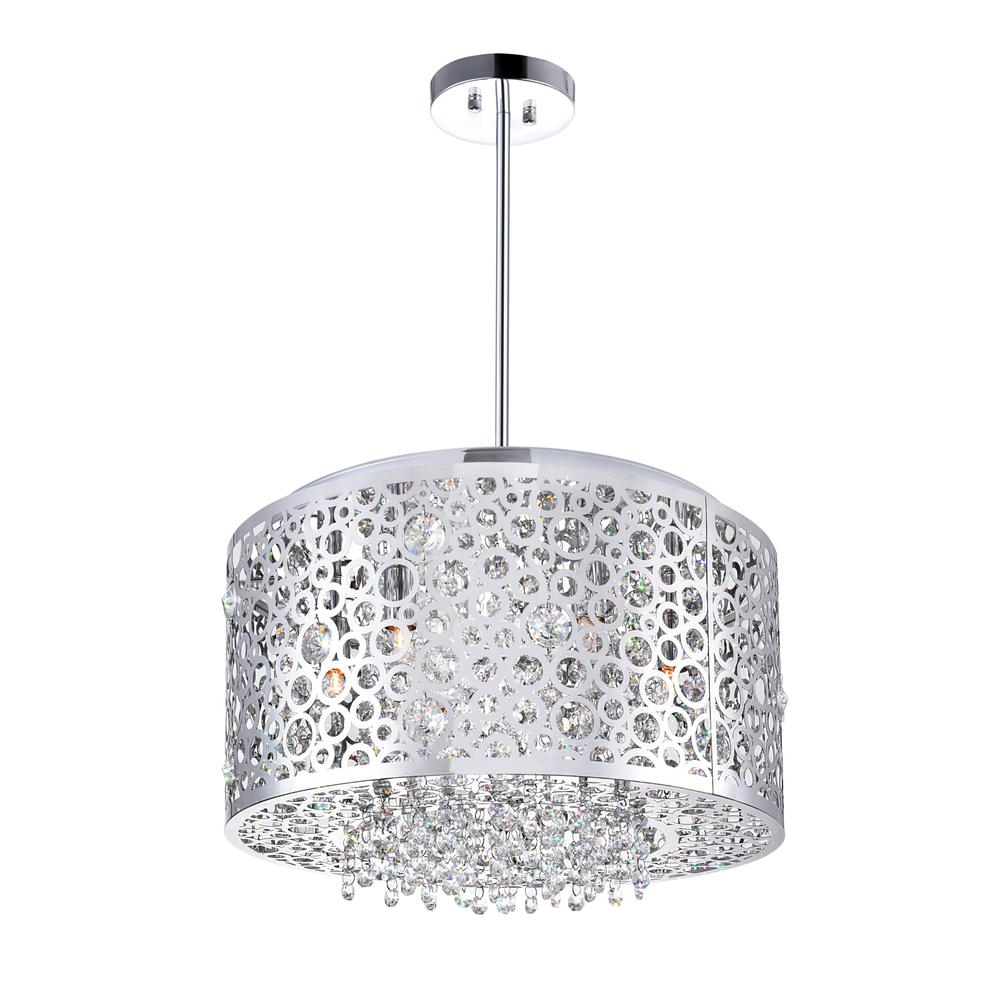 Bubbles 6 Light Drum Shade Chandelier With Chrome Finish. Picture 1