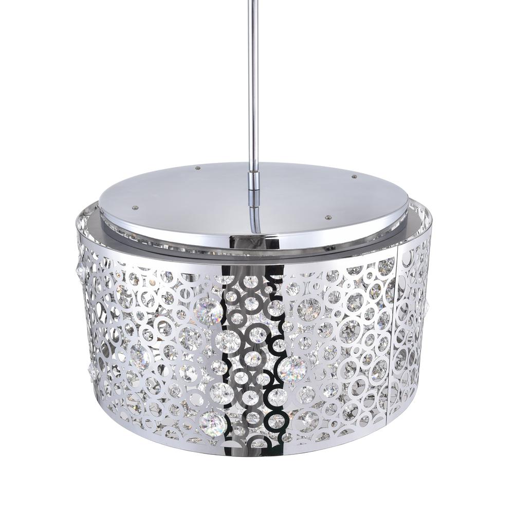 Bubbles 6 Light Drum Shade Chandelier With Chrome Finish. Picture 3