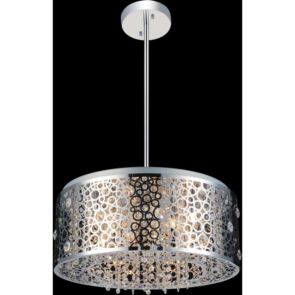 Bubbles 7 Light Drum Shade Chandelier With Chrome Finish. Picture 1