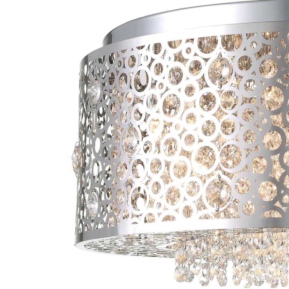Bubbles 9 Light Drum Shade Chandelier With Chrome Finish. Picture 4