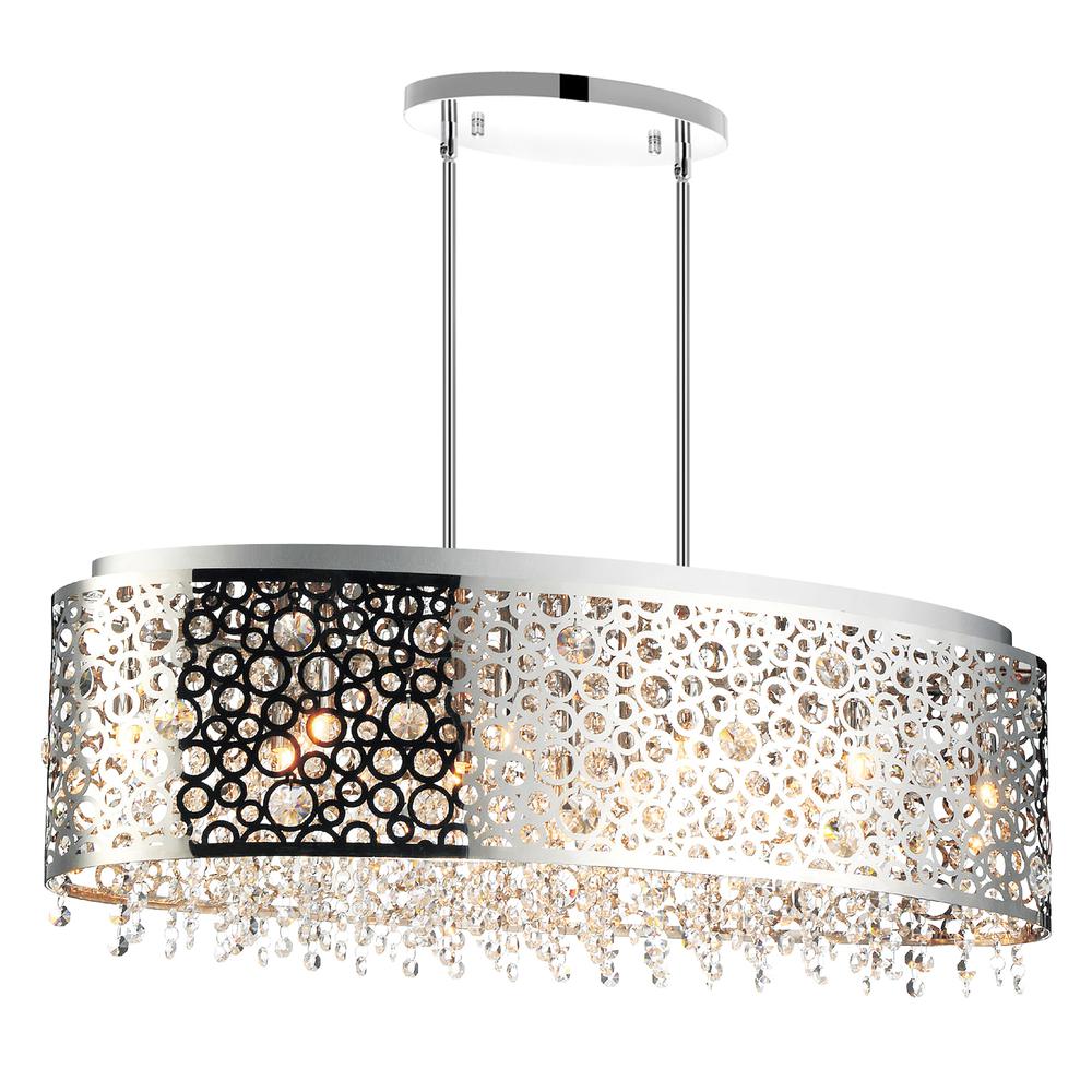 Bubbles 11 Light Drum Shade Chandelier With Chrome Finish. Picture 1