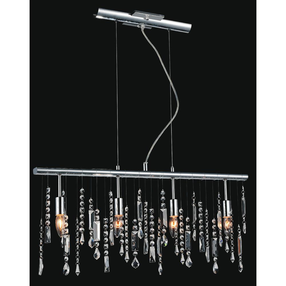 Janine 4 Light Down Chandelier With Chrome Finish. Picture 1