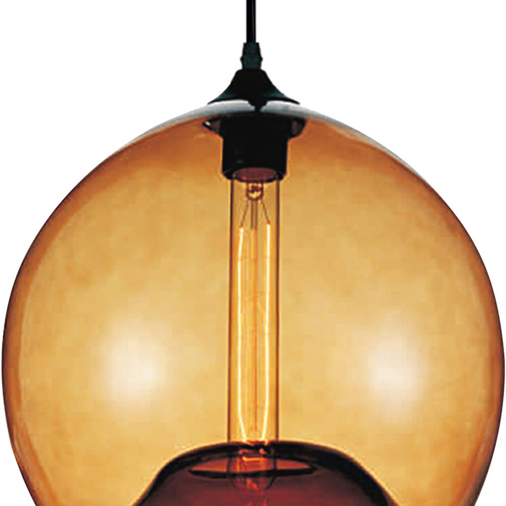 Glass 1 Light Down Mini Pendant With Amber Finish. Picture 4