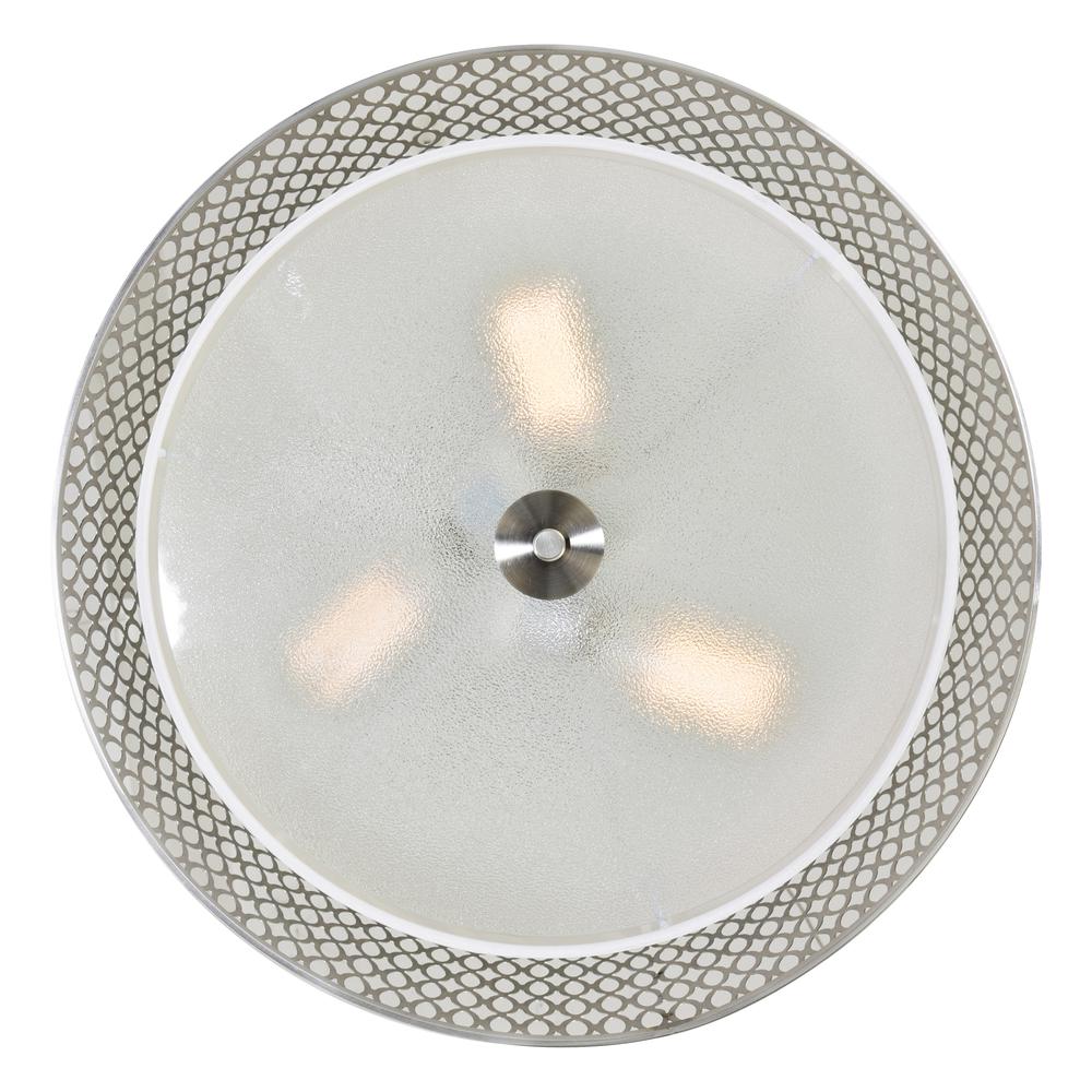 Mikayla 3 Light Drum Shade Flush Mount With Satin Nickel Finish. Picture 4