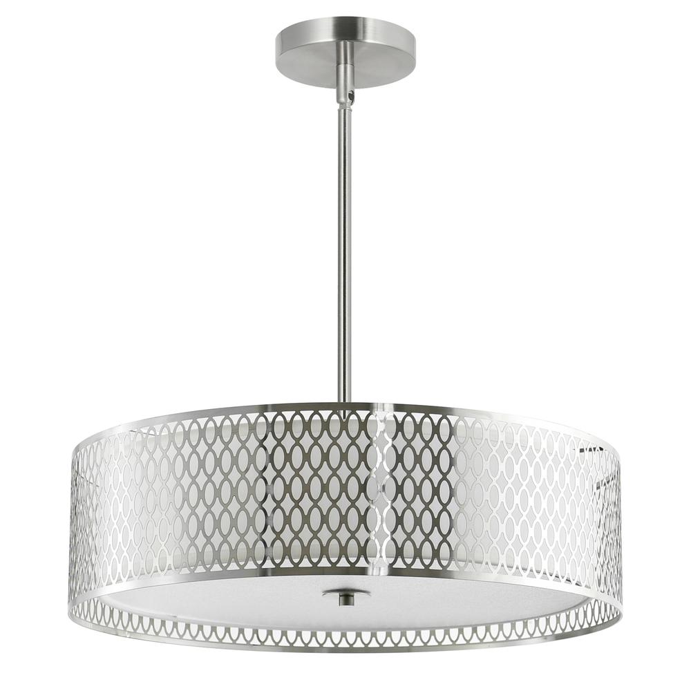 Mikayla 5 Light Drum Shade Chandelier With Satin Nickel Finish. Picture 5