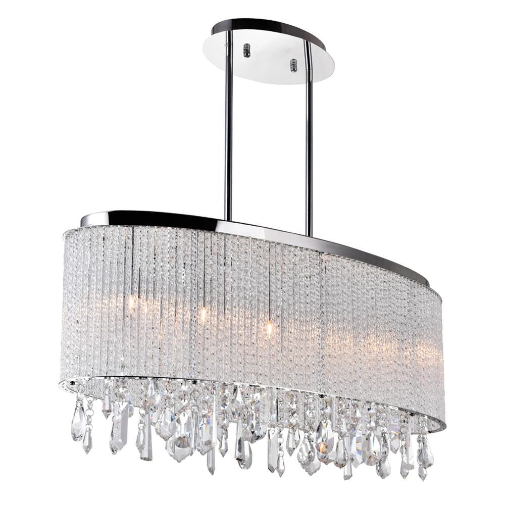 Benson 5 Light Drum Shade Chandelier With Chrome Finish. Picture 2