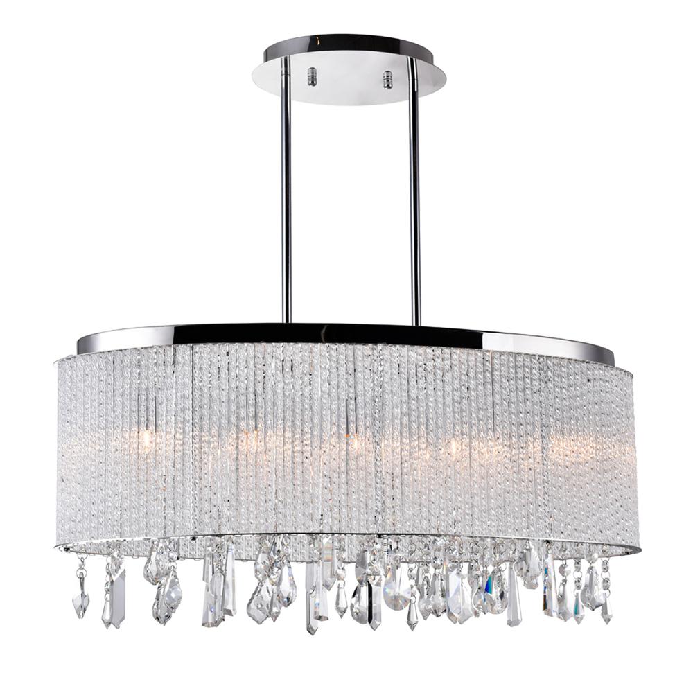 Benson 5 Light Drum Shade Chandelier With Chrome Finish. Picture 1