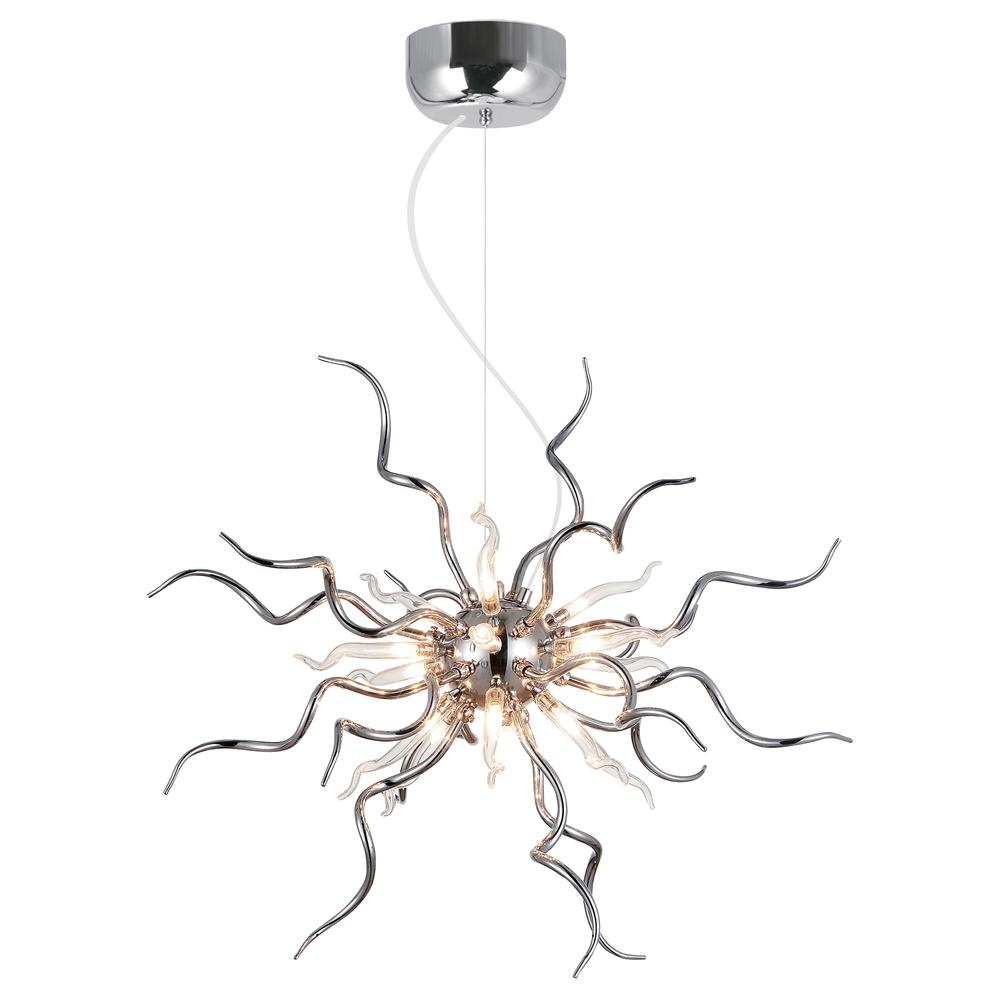 Twist 15 Light Chandelier With Chrome Finish. Picture 1