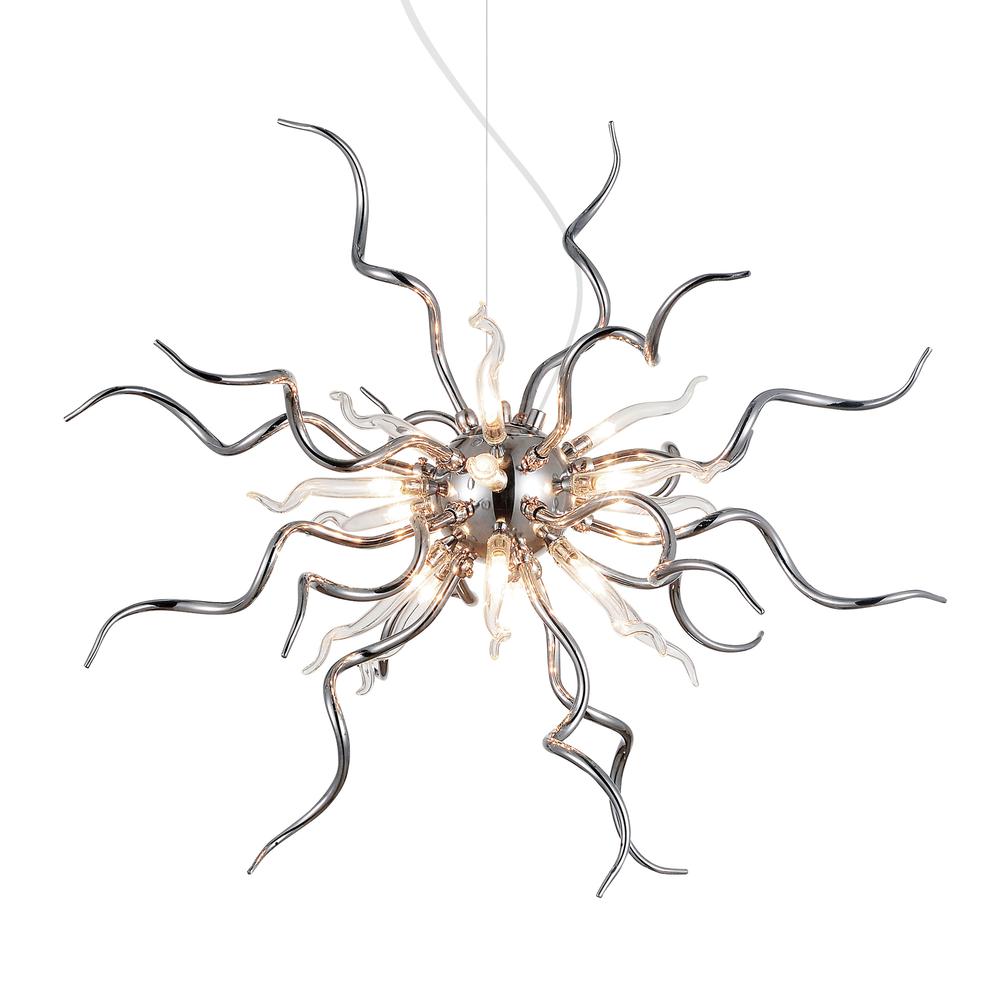 Twist 15 Light Chandelier With Chrome Finish. Picture 2