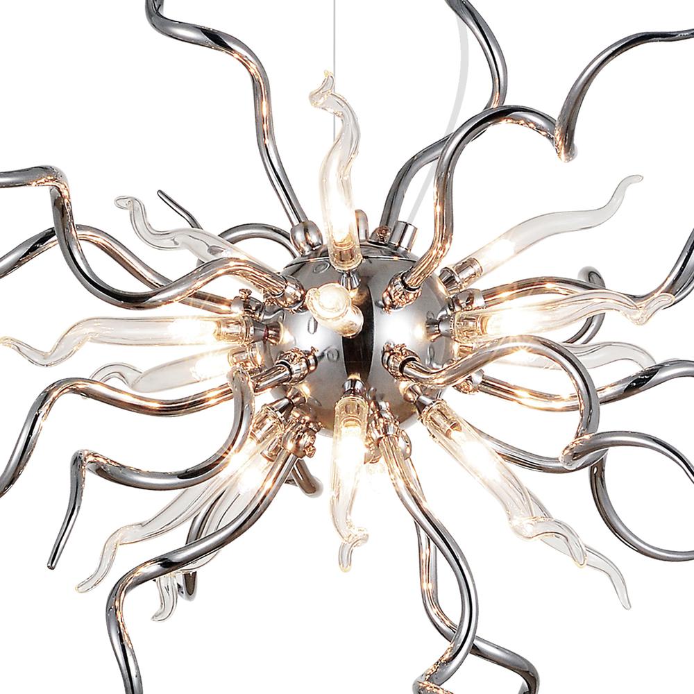 Twist 15 Light Chandelier With Chrome Finish. Picture 3