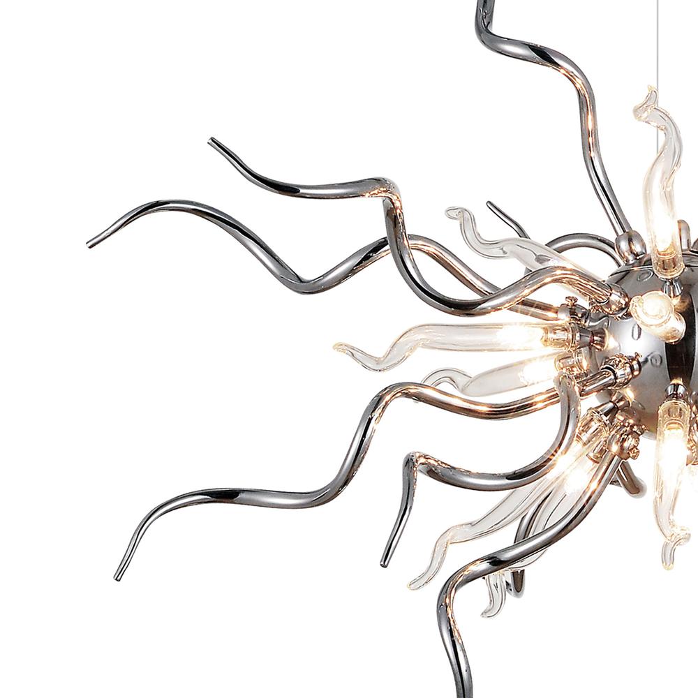 Twist 15 Light Chandelier With Chrome Finish. Picture 4