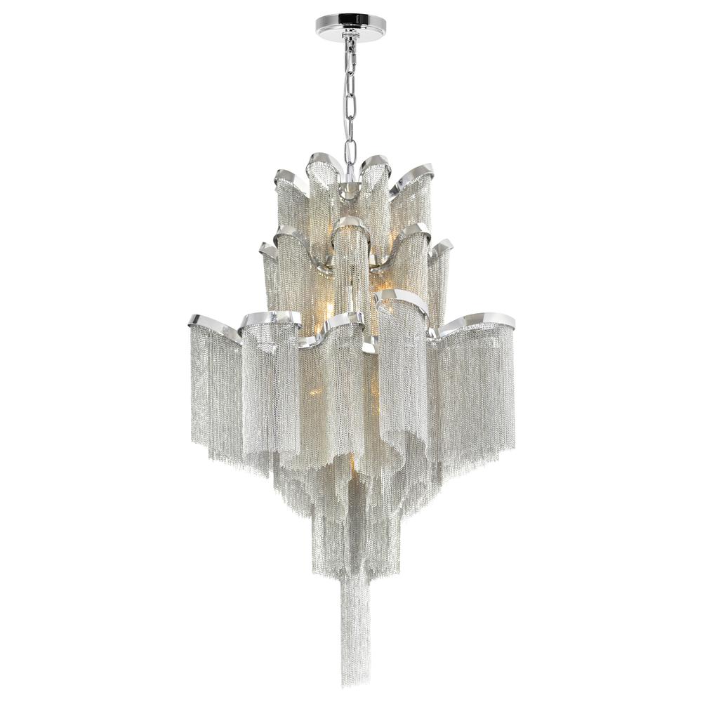 Daisy 16 Light Down Chandelier With Chrome Finish. Picture 1