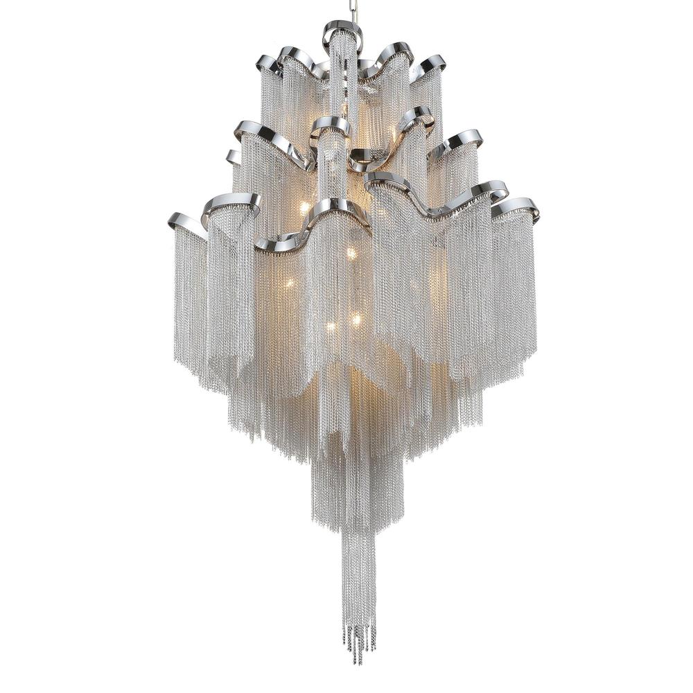 Daisy 17 Light Down Chandelier With Chrome Finish. Picture 1