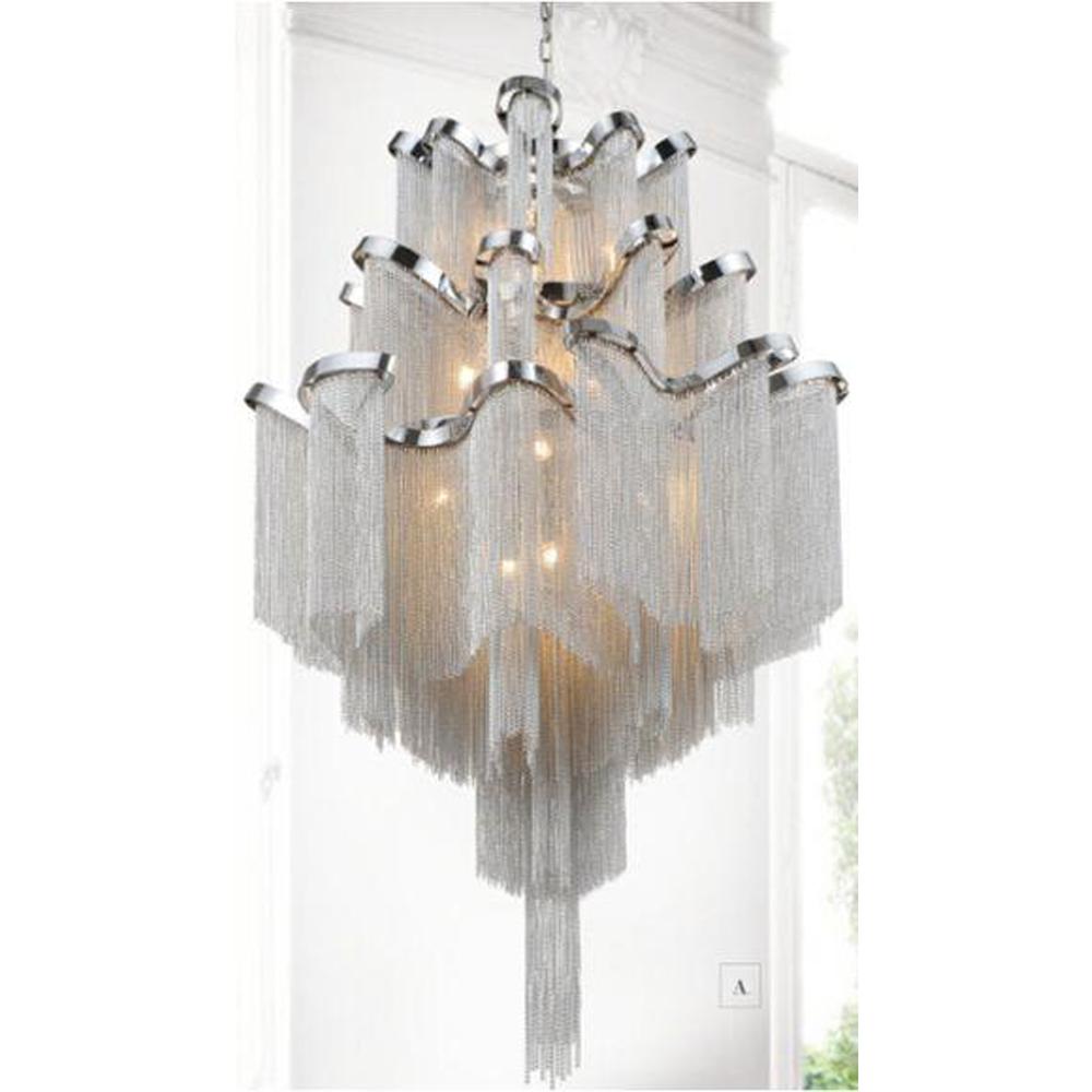 Daisy 17 Light Down Chandelier With Chrome Finish. Picture 2