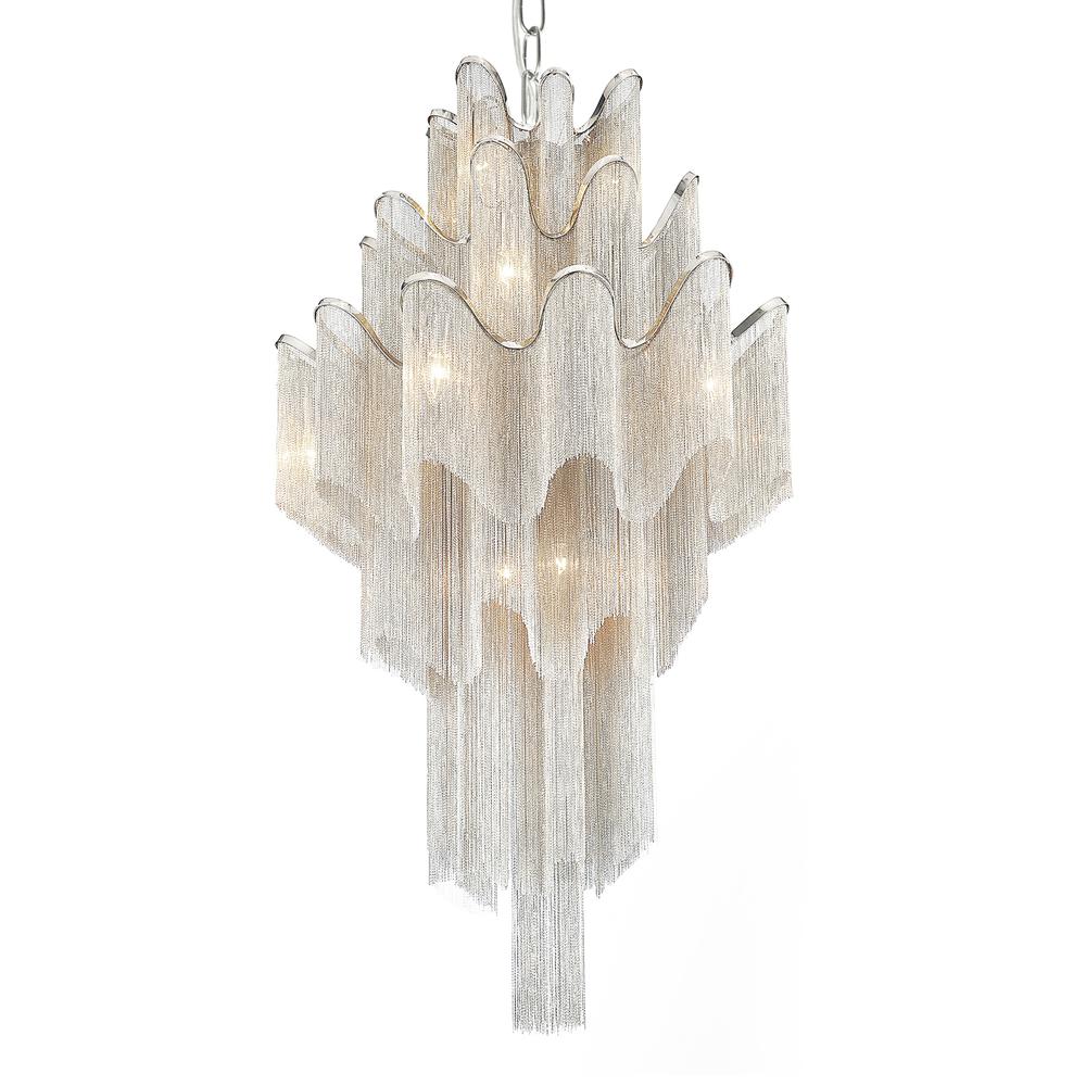 Daisy 17 Light Down Chandelier With Chrome Finish. Picture 2