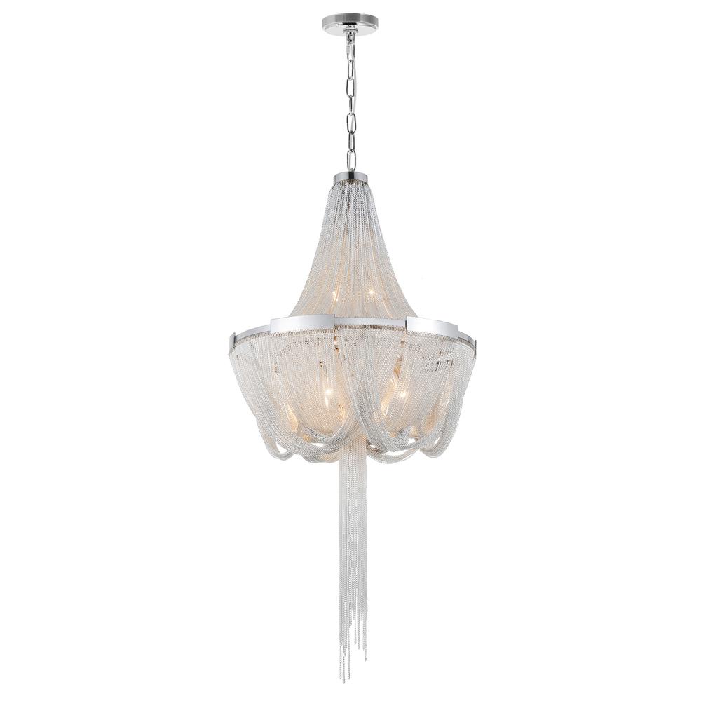 Enchanted 6 Light Down Chandelier With Chrome Finish. Picture 1