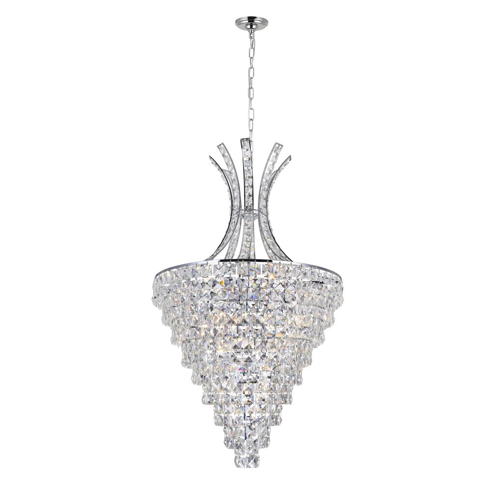 Chique 12 Light Chandelier With Chrome Finish. Picture 1