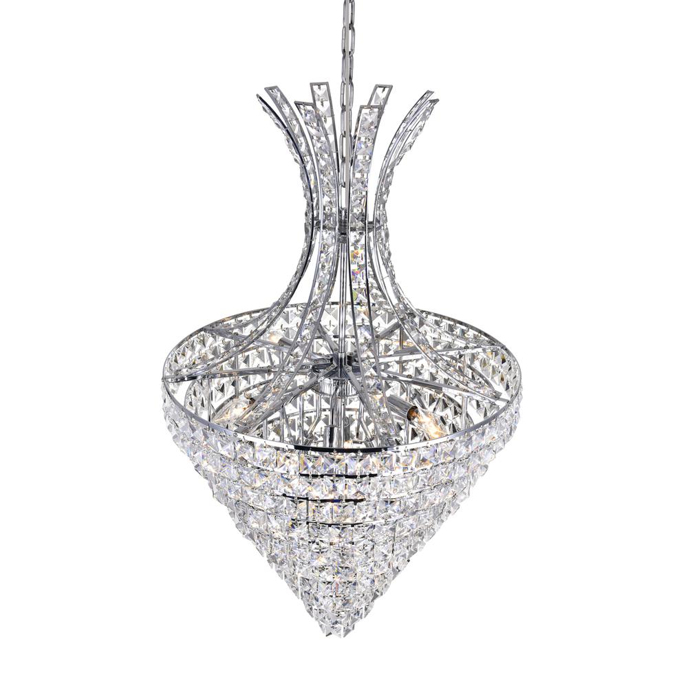 Chique 12 Light Chandelier With Chrome Finish. Picture 2