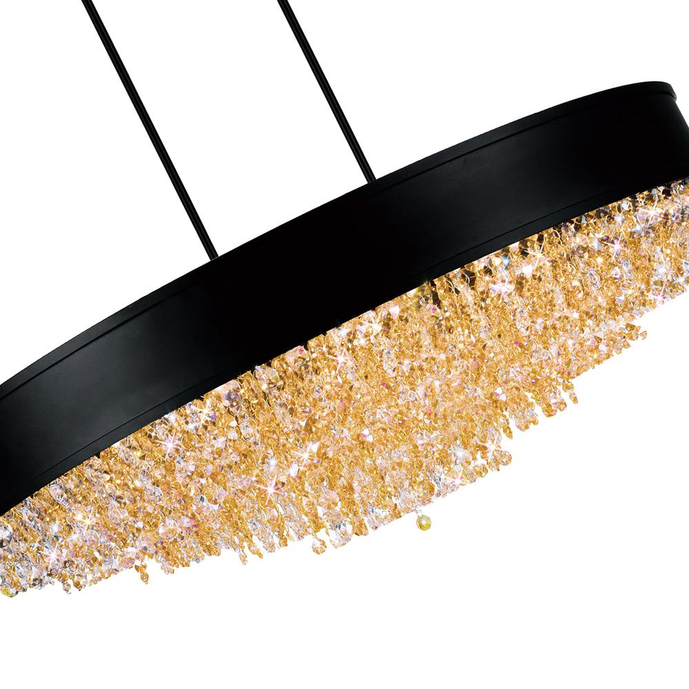Medina 15 Light Drum Shade Chandelier With Black Finish. Picture 4