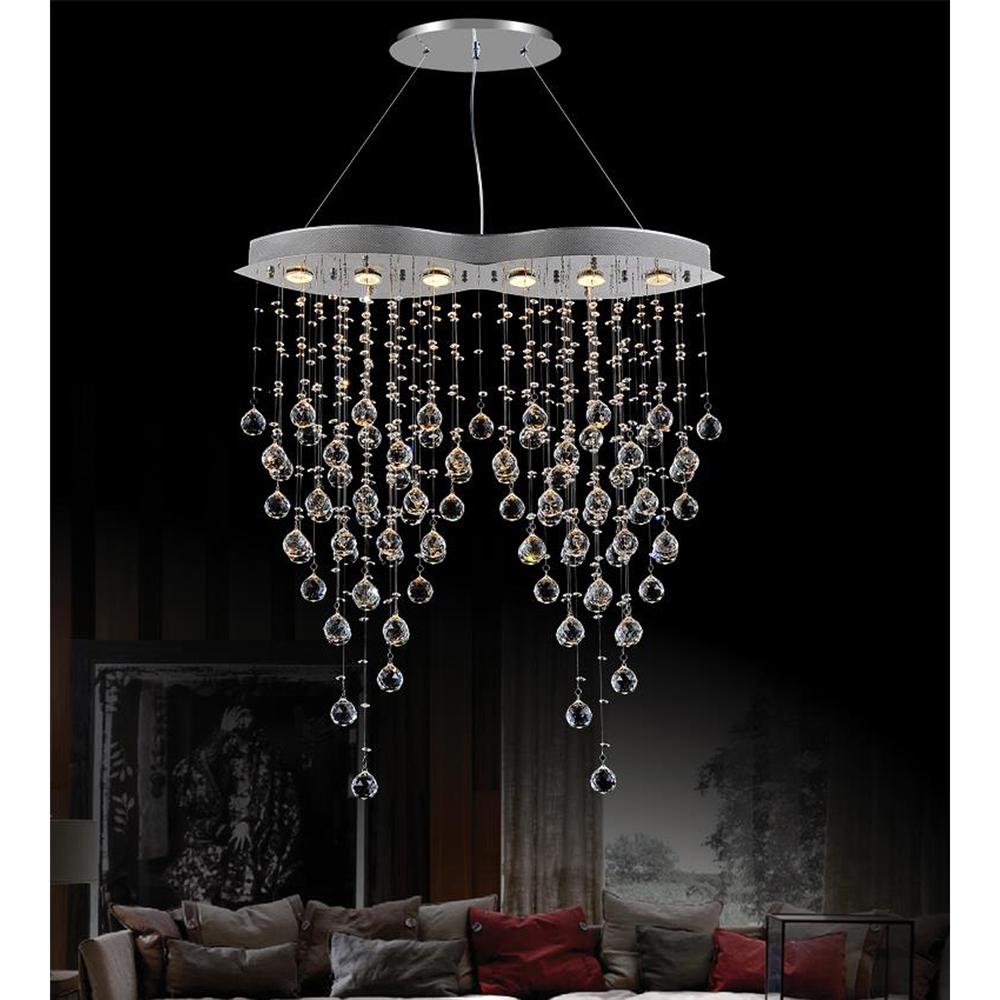Robin 6 Light Down Chandelier With Chrome Finish. Picture 1
