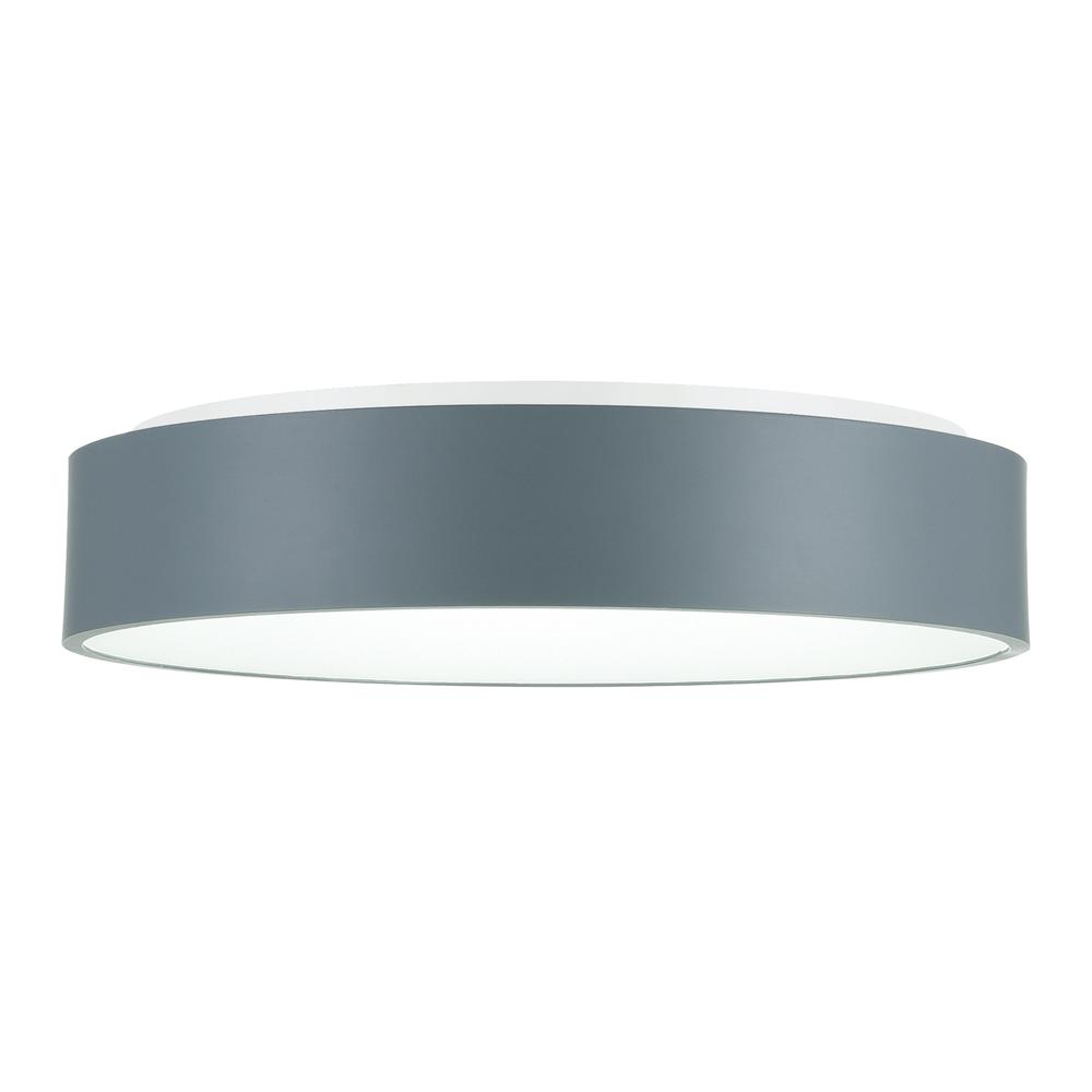 Arenal LED Drum Shade Flush Mount With Gray & White Finish. Picture 2