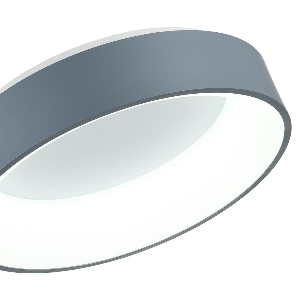 Arenal LED Drum Shade Flush Mount With Gray & White Finish. Picture 4