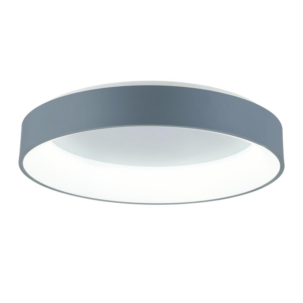 Arenal LED Drum Shade Flush Mount With Gray & White Finish. Picture 7