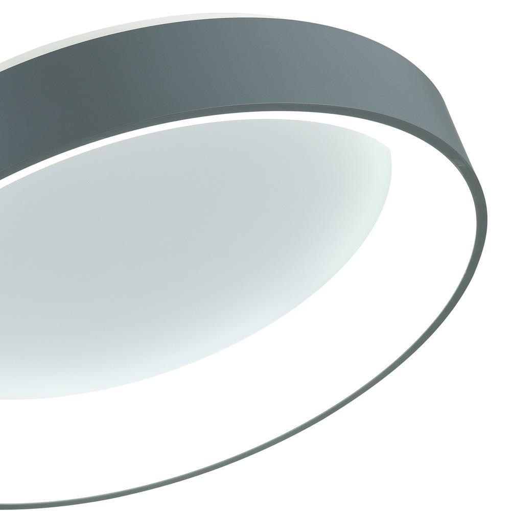 Arenal LED Drum Shade Flush Mount With Gray & White Finish. Picture 3