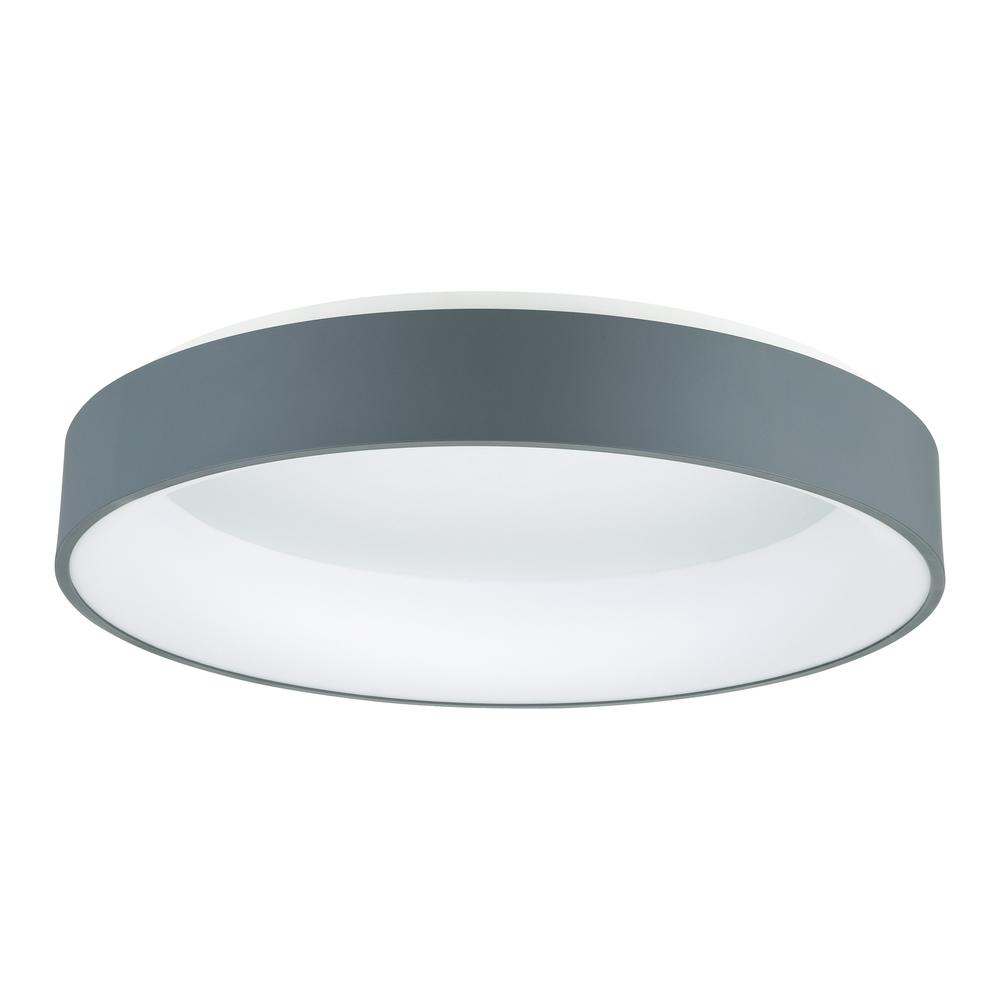 Arenal LED Drum Shade Flush Mount With Gray & White Finish. Picture 4