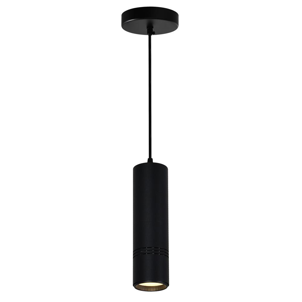 Stowe LED Down Mini Pendant With Black & Wood Finish. Picture 9