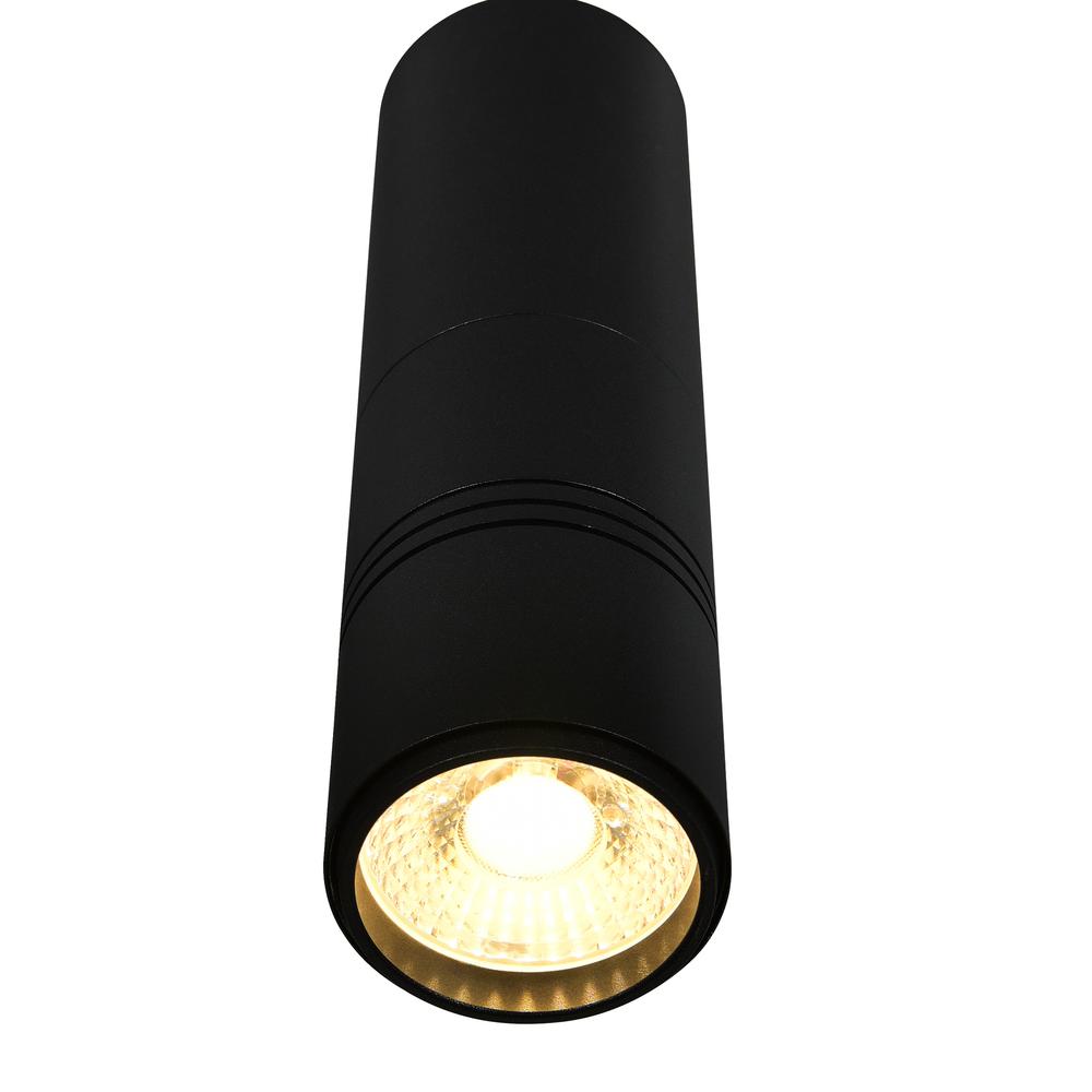Stowe LED Down Mini Pendant With Black & Wood Finish. Picture 3