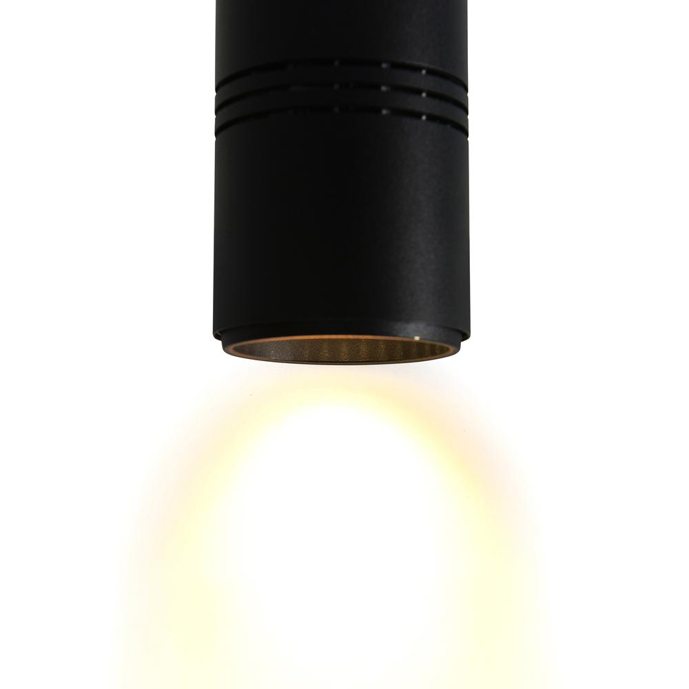 Stowe LED Down Mini Pendant With Black & Wood Finish. Picture 4