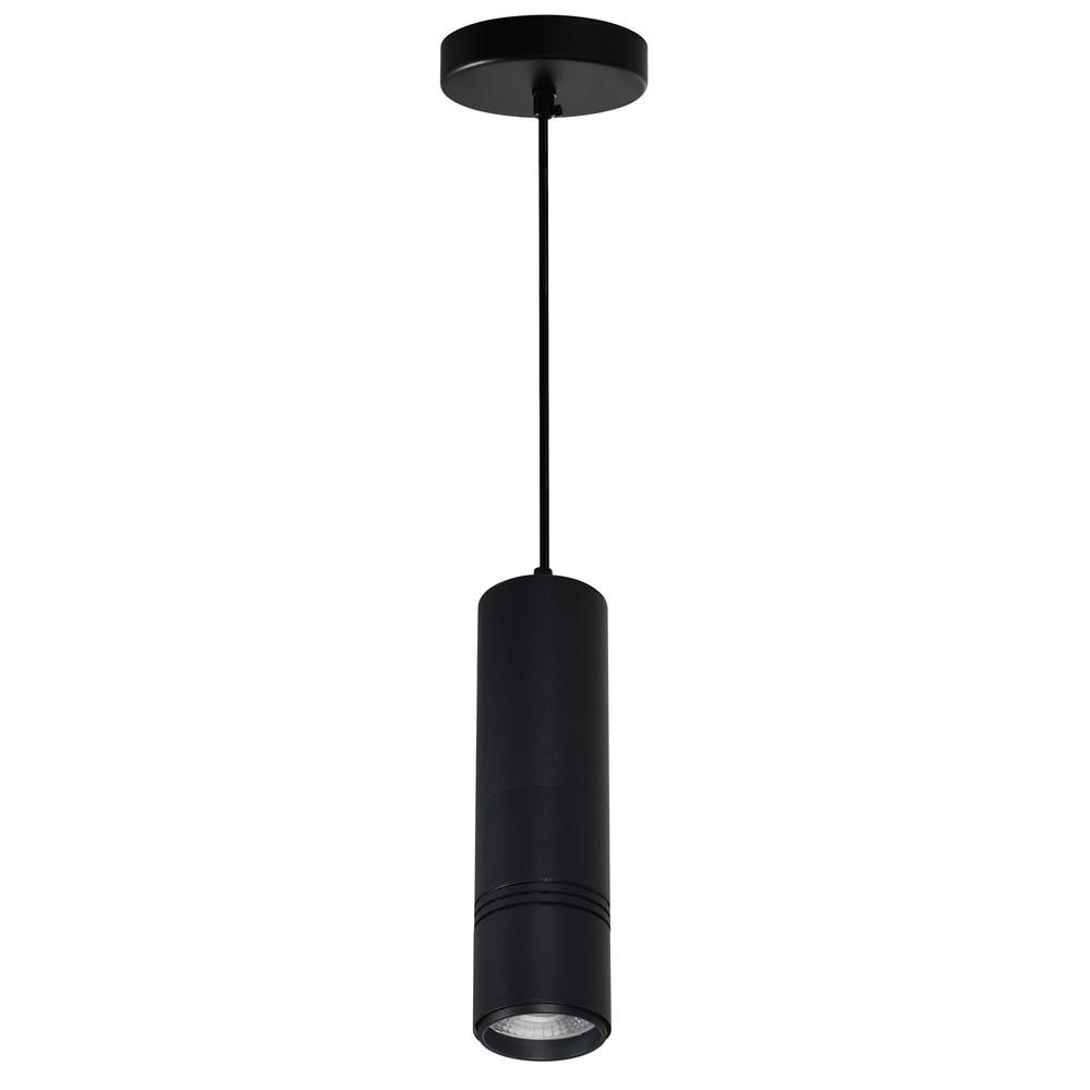Stowe LED Down Mini Pendant With Black & Wood Finish. Picture 6