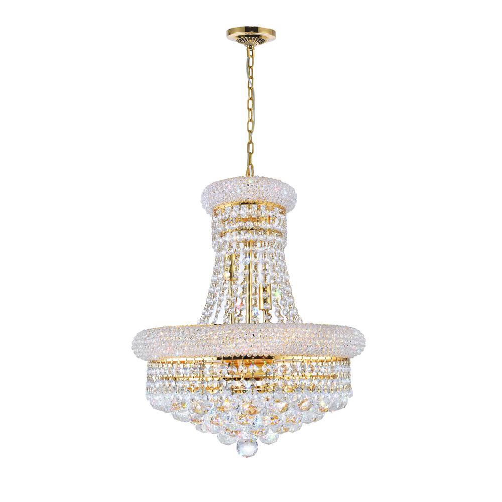 Empire 8 Light Down Chandelier With Gold Finish. Picture 1