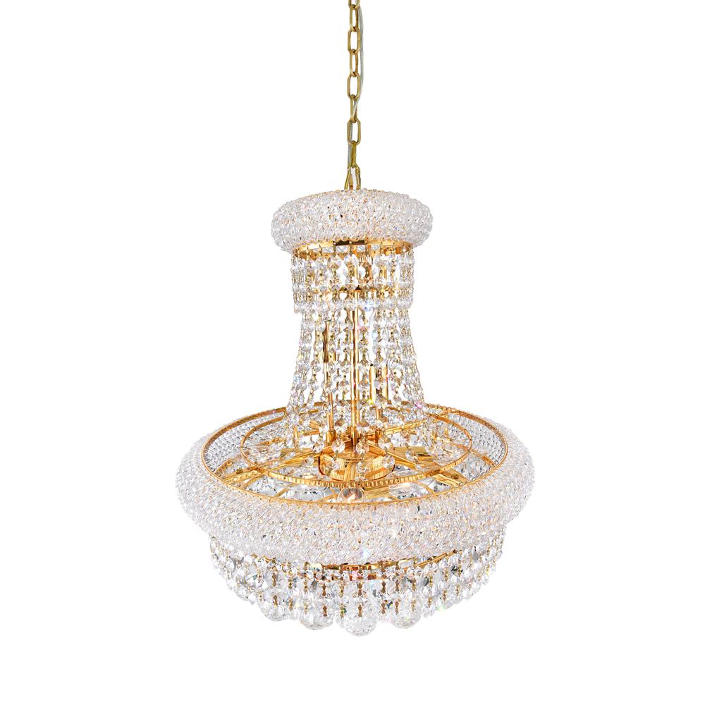 Empire 8 Light Down Chandelier With Gold Finish. Picture 4