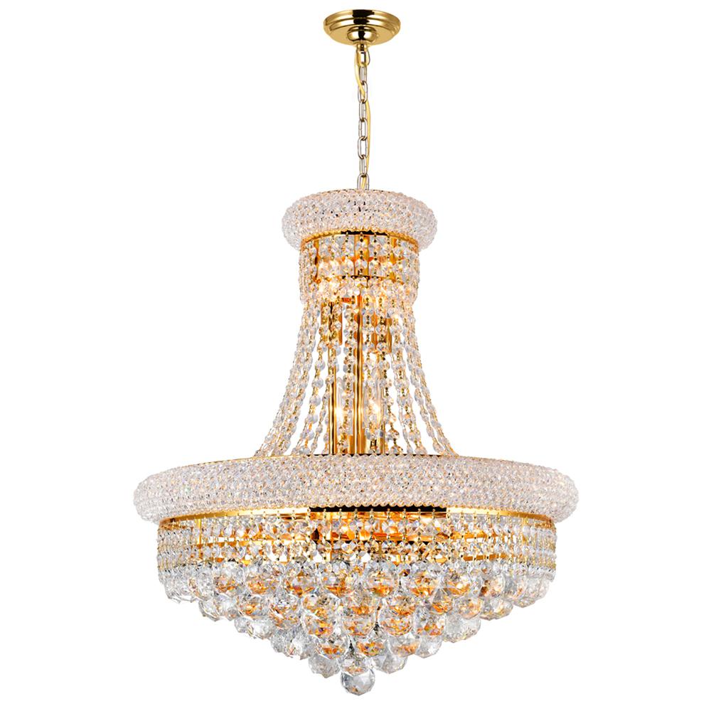 Empire 14 Light Down Chandelier With Gold Finish. Picture 1
