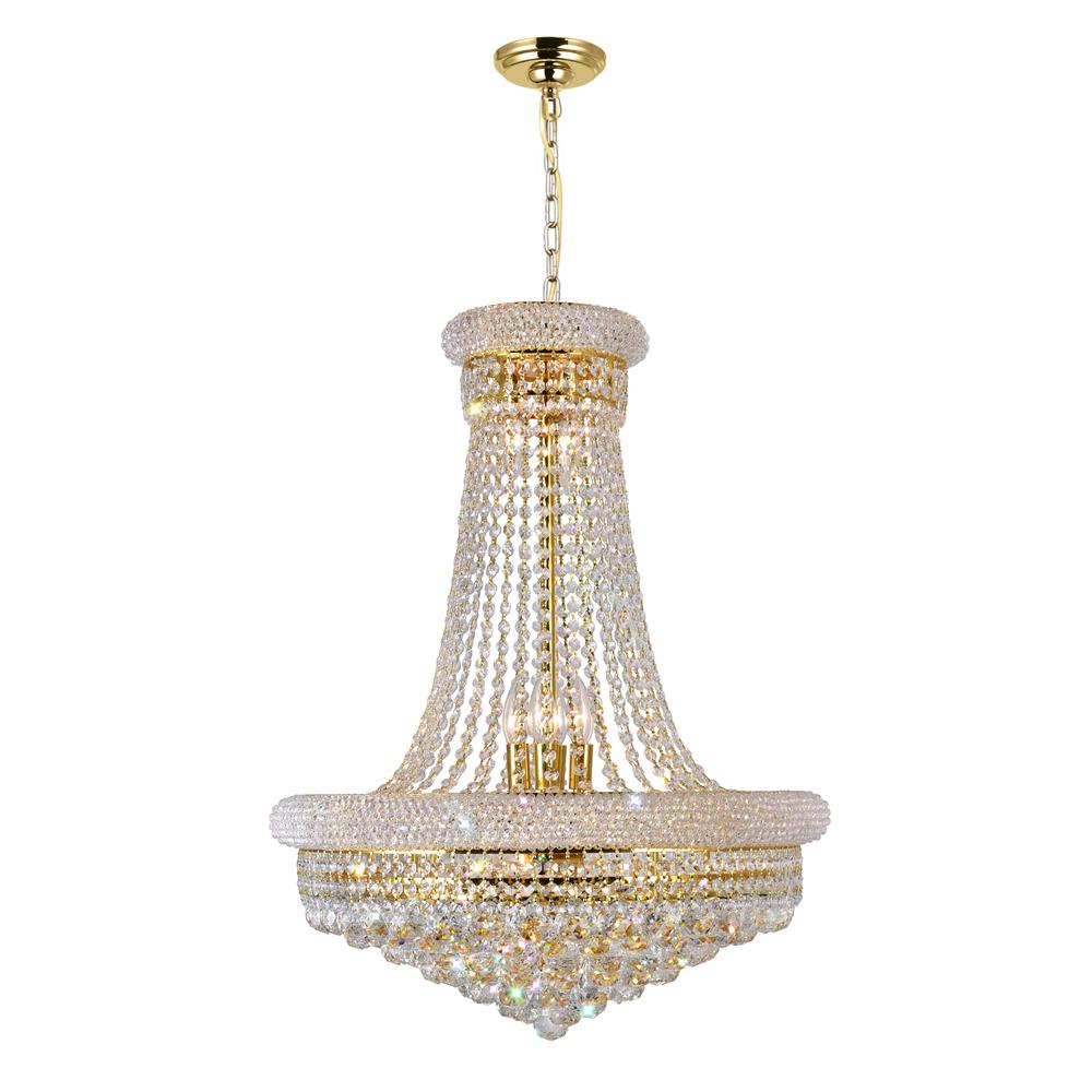 Empire 17 Light Down Chandelier With Gold Finish. Picture 1