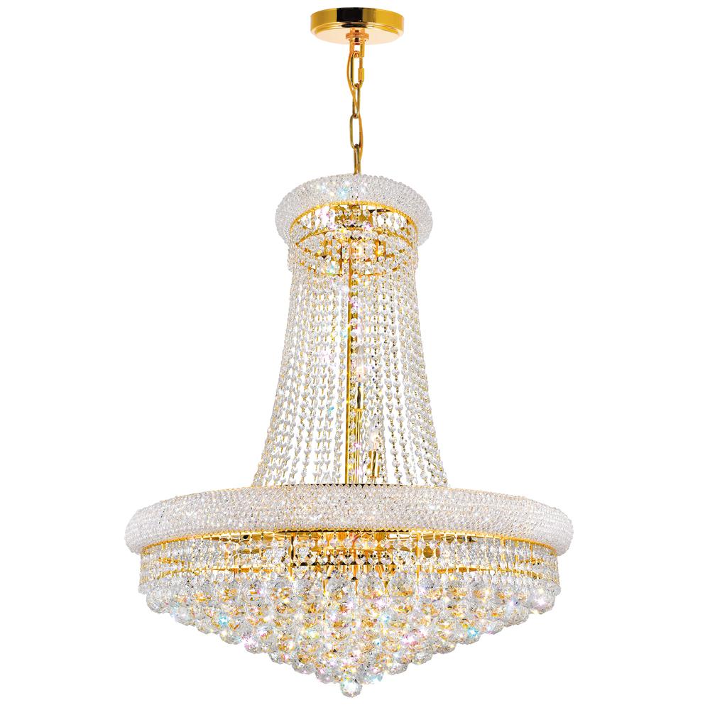 Empire 18 Light Down Chandelier With Gold Finish. Picture 1