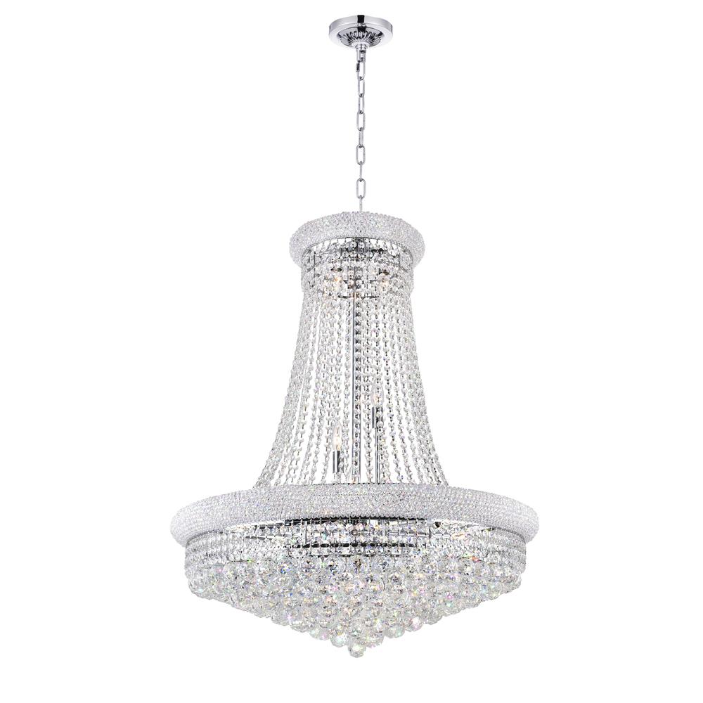 Empire 19 Light Down Chandelier With Chrome Finish. Picture 1