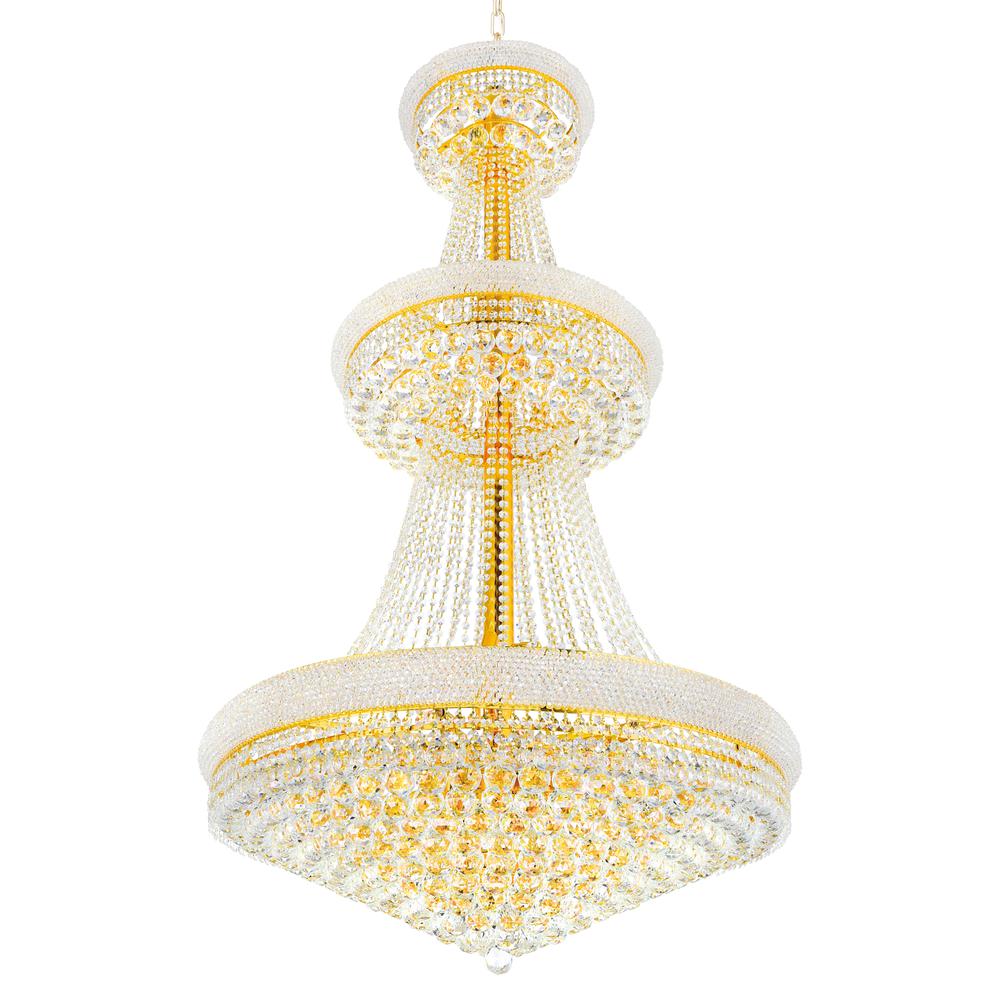 Empire 34 Light Down Chandelier With Gold Finish. Picture 1