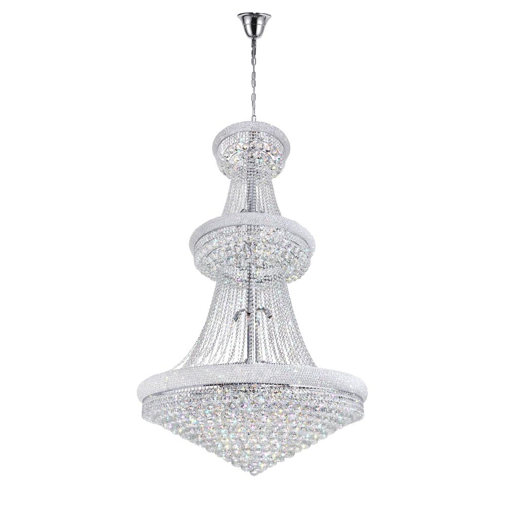 Empire 38 Light Down Chandelier With Chrome Finish. Picture 1