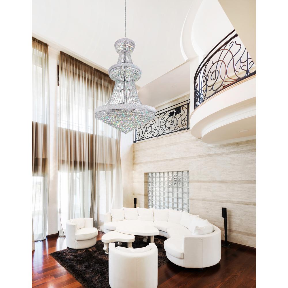 Empire 38 Light Down Chandelier With Chrome Finish. Picture 8