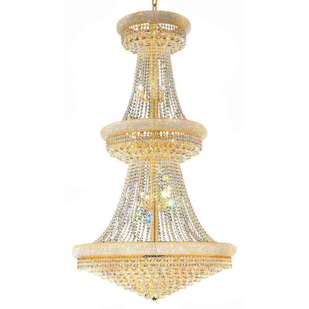 Empire 38 Light Down Chandelier With Gold Finish. Picture 1